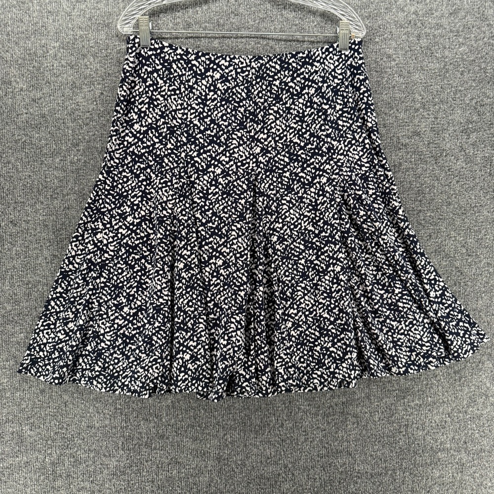 Chaps Skirt Womens M Blue Print Jersey Pull On Flowy Fairy Cottage Festival Boho